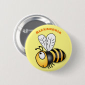 Cute happy bee cartoon illustratie ronde button 5,7 cm (Voorkant /achterkant)