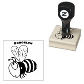 Cute happy bee cartoon illustratie rubberstempel (Gestempeld)