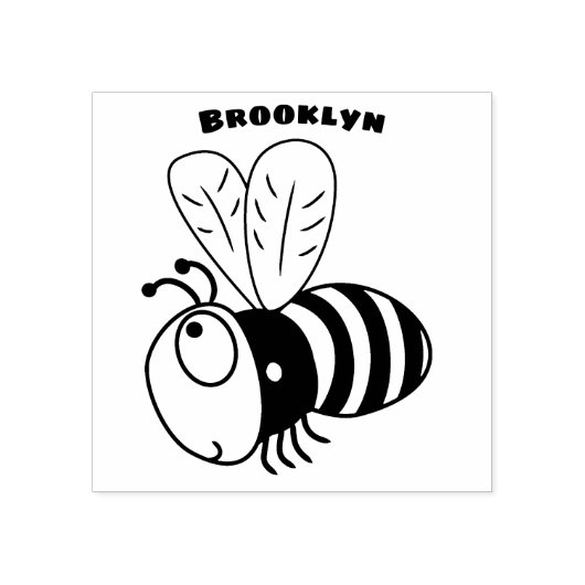 Cute happy bee cartoon illustratie rubberstempel (Afrduk)