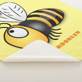 Cute happy bee cartoon illustratie sherpa deken (3/4)