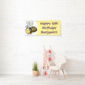Cute happy bee cartoon illustratie spandoek (Insitu)