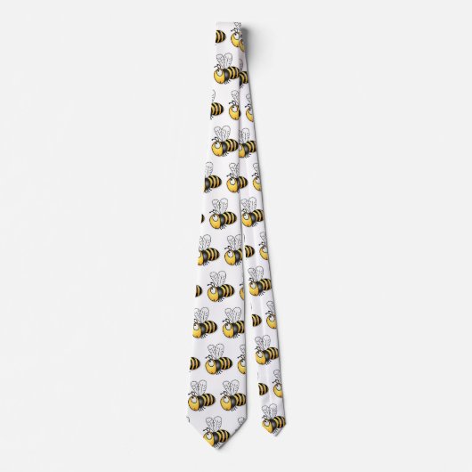 Cute happy bee cartoon illustratie stropdas (Voorkant)