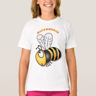 Cute happy bee cartoon illustratie t-shirt
