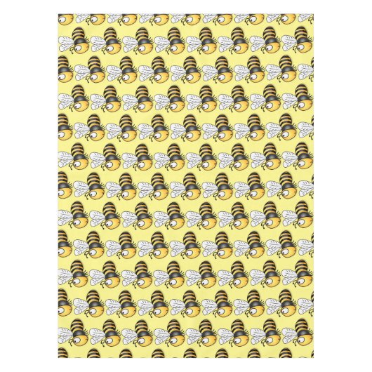 Cute happy bee cartoon illustratie tafelkleed (Voorkant)