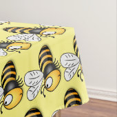 Cute happy bee cartoon illustratie tafelkleed (Voorbeeld)
