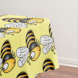 Cute happy bee cartoon illustratie tafelkleed