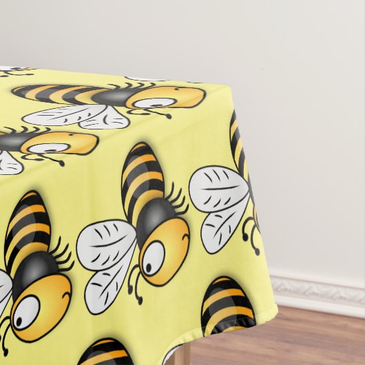 Cute happy bee cartoon illustratie tafelkleed (Voorbeeld)
