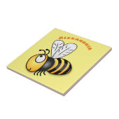Cute happy bee cartoon illustratie tegeltje (Zijkant)