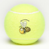 Cute happy bee cartoon illustratie tennisballen (Achterkant)