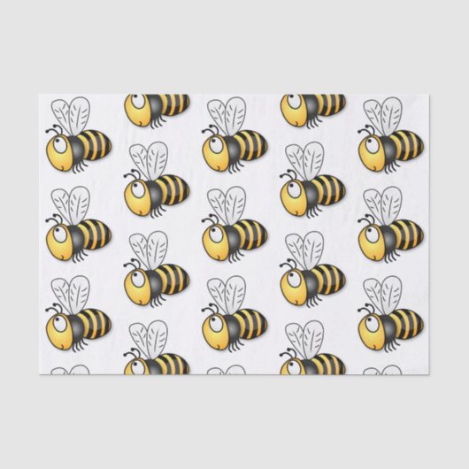 Cute happy bee cartoon illustratie tissuepapier (Voorkant)