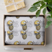 Cute happy bee cartoon illustratie tissuepapier (Geschenk)