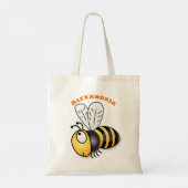Cute happy bee cartoon illustratie tote bag (Achterkant)