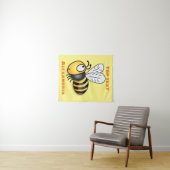 Cute happy bee cartoon illustratie wandkleed (In Situ (horizontaal))