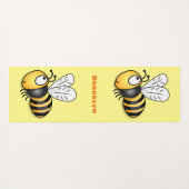 Cute happy bee cartoon illustratie yogamat (Achterkant (horizontaal))