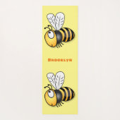 Cute happy bee cartoon illustratie yogamat (Achterkant)