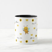 Cute Happy Bee Kids Mug Mok (Midden)