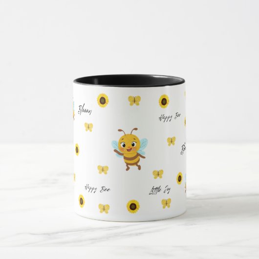 Cute Happy Bee Kids Mug Mok (Midden)