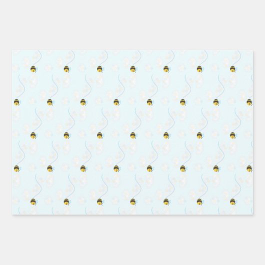 Cute happy bee wrappapier inpakpapier vel (Voorkant)