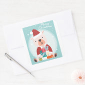 Cute Happy Beer Vierkante Sticker (Envelop)