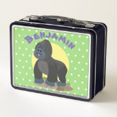 Cute happy big gorilla cartoon illustratie (Achterkant)