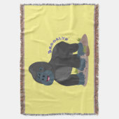 Cute happy big gorilla cartoon illustratie deken (Voorkant Verticaal)