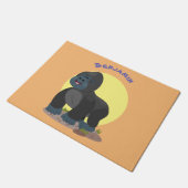 Cute happy big gorilla cartoon illustratie deurmat (Schuin)