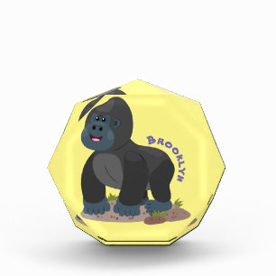 Cute happy big gorilla cartoon illustratie fotoblokken