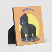 Cute happy big gorilla cartoon illustratie fotoplaat (Voorkant)
