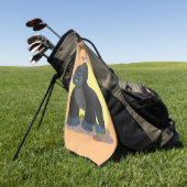 Cute happy big gorilla cartoon illustratie golfhanddoek (Groen)