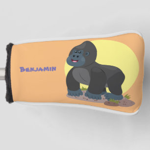 Cute happy big gorilla cartoon illustratie golfheadcover