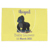 Cute happy big gorilla cartoon illustratie groot cadeauzakje (Achterkant)