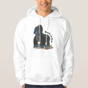 Cute happy big gorilla cartoon illustratie hoodie