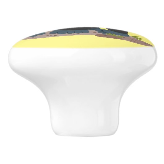 Cute happy big gorilla cartoon illustratie keramische knop (Zijkant)