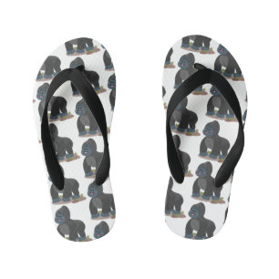 Cute happy big gorilla cartoon illustratie kinder teenslippers