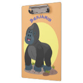 Cute happy big gorilla cartoon illustratie klembord (Links)