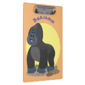 Cute happy big gorilla cartoon illustratie klembord (Rechts)