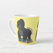 Cute happy big gorilla cartoon illustratie latte mok (Linkerhoek)