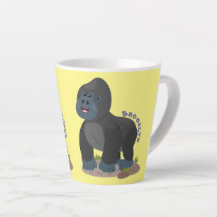 Cute happy big gorilla cartoon illustratie latte mok