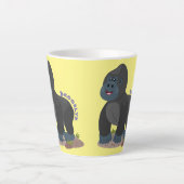 Cute happy big gorilla cartoon illustratie latte mok (Voorkant)