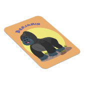 Cute happy big gorilla cartoon illustratie magneet (Rechterzijde)