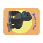 Cute happy big gorilla cartoon illustratie magneet (Horizontaal)