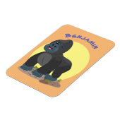 Cute happy big gorilla cartoon illustratie magneet (Linkerzijde)
