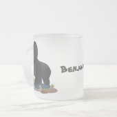 Cute happy big gorilla cartoon illustratie matglas koffiemok (Voorkant links)