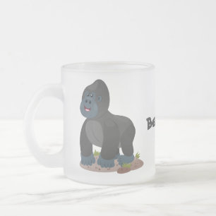 Cute happy big gorilla cartoon illustratie matglas koffiemok