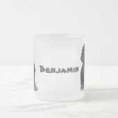 Cute happy big gorilla cartoon illustratie matglas koffiemok (Center)