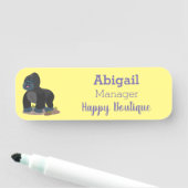 Cute happy big gorilla cartoon illustratie naamplaatje (In situ)