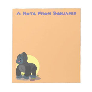 Cute happy big gorilla cartoon illustratie notitieblok