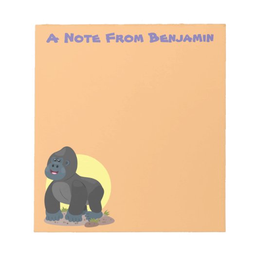 Cute happy big gorilla cartoon illustratie notitieblok (Voorkant)