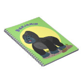 Cute happy big gorilla cartoon illustratie notitieboek (Rechterzijde)
