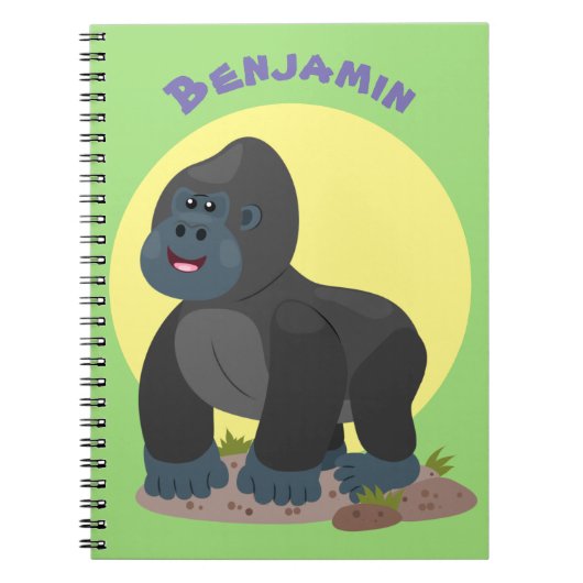 Cute happy big gorilla cartoon illustratie notitieboek (Voorkant)